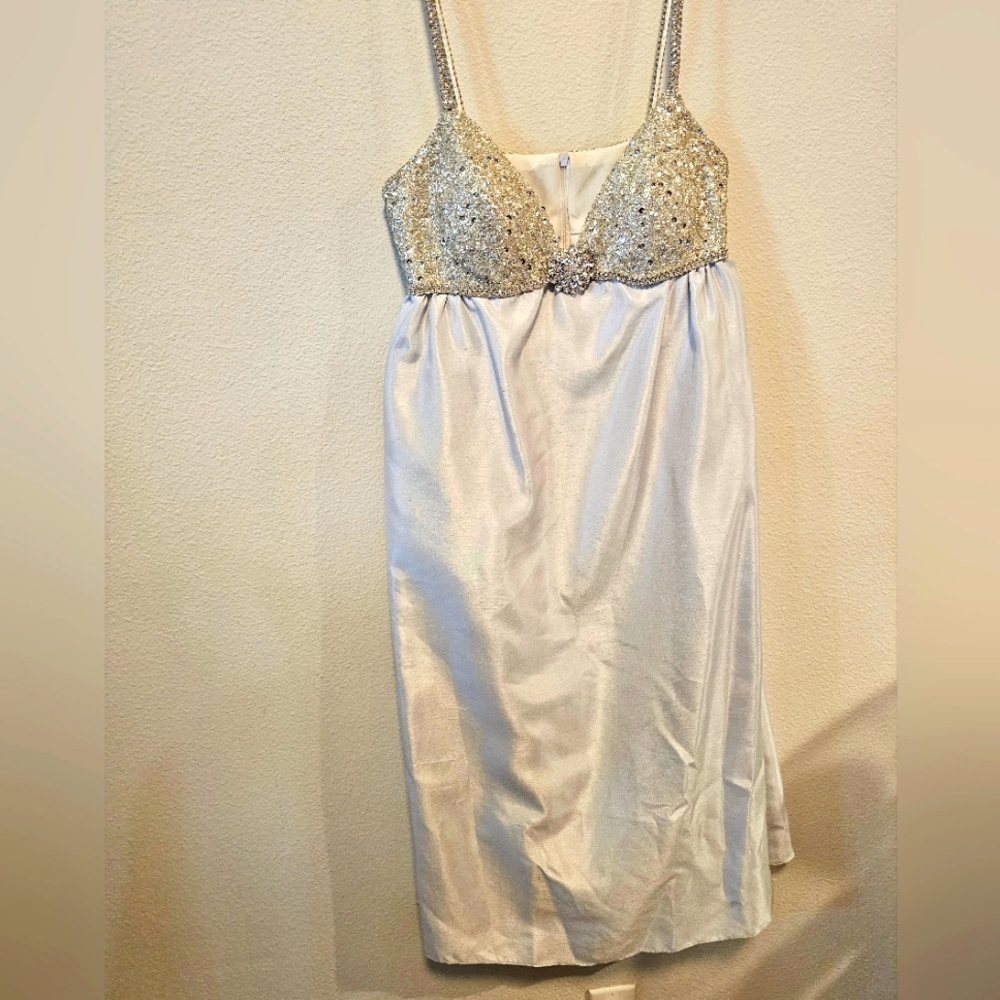 Embellished Satin White Wedding Dress with Beaded Bodice